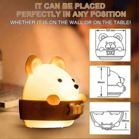 Veilleuse pour bébé, lampe de chevet, veilleuse portable pour enfant, lampe de nuit portable rechargeable par USB, lumière jaune pour lire, dormir et se détendre (1/3)