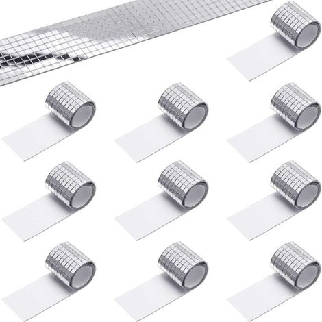 4800 Pièces Miroirs Auto-Adhésifs Carreaux de Mosaïque, Autocollant Mural Miroir en Verre, Autocollants Carrés en Mosaïque de Verre Mini Autocollants Miroir pour DIY Disco Party DIY Decor (5 x 5 mm) (1/4)