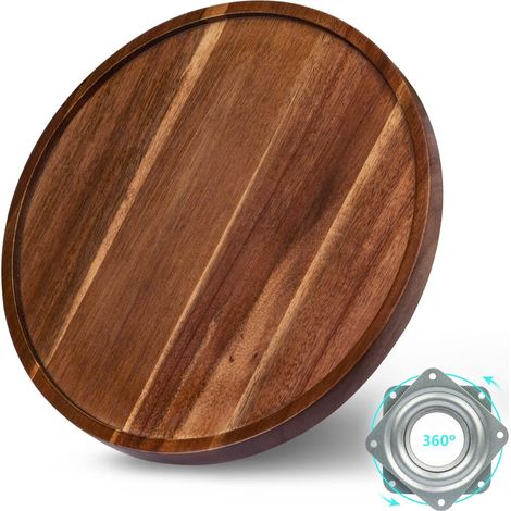 Lazy Susan Plateau Tournant Bois, 30,5 cm Plateau Tournant Epices (1/5)