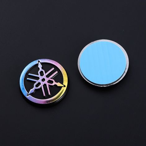 Autocollant décoratif rond coloré de 4,8 pouces pour moyeu de roue modifié, autocollant emblème de voiture électroplaqué pour centre de pneu, convient aux autocollants décoratifs de voiture YAMAHA. (1/4)