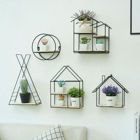Étagère murale en fer Support de rangement Petite maison 26822cm (1/3)