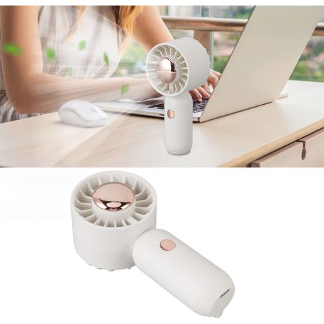 Ventilateur de Table Portable USB Rechargeable Mini avec Batterie Lithium 14500 ABS Blanc pour Étudiants et Voyage (1/5)