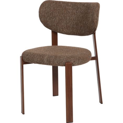 Amadeus - Chaise de salle à manger en tissu avec piètement finition noyer Dino (lot de 2) (1/4)