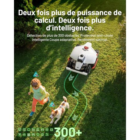 Robot Tondeuse Mammotion LUBA 3 AWD 5000 sans fil périphérique,LiDAR 360°+NetRTK+vision IA dual caméra, jusqu'à 5000m²,Pente 80%,Module 4G — vue 4