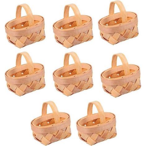 8 mini paniers tressés avec poignées pour cadeaux d'invités, activités manuelles, décoration et accessoires photo (1/5)