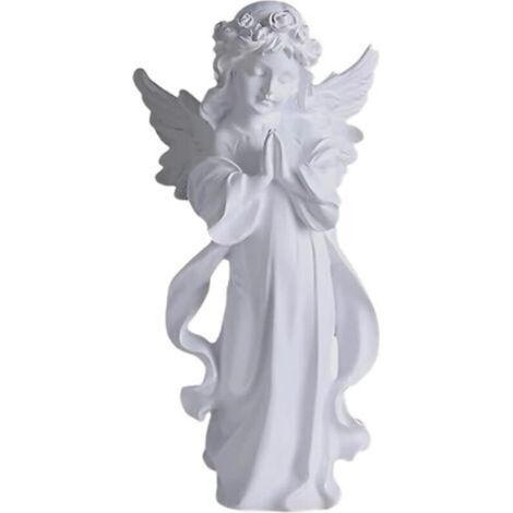 Statue d'ange, ange de cimetière, figurine en résine blanche, statue décorative, pour la maison, le jardin, les mariages, Noël et autres décorations (taille moyenne) (1/4)
