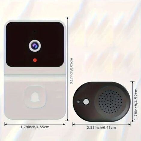 Sonnette connectée Wi-Fi avec batterie intégrée – Caméra de sécurité sans fil avec audio bidirectionnel, compatible Wi-Fi 2,4 GHz pour la sécurité de votre domicile. Design élégant noir. (1/5)