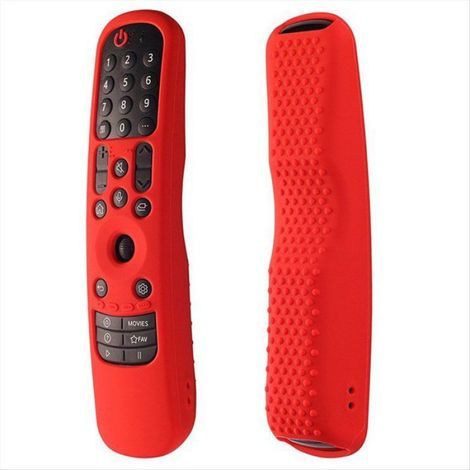 Coque Protection Télécommande LG AN-MR21 AN-MR22 - Silicone Antichoc - Rouge - 1 Pièce