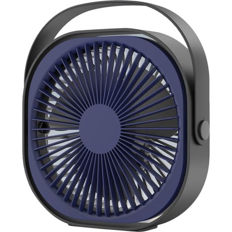 Wiederaufladbarer 15-cm-USB-Tischventilator, leise und tragbar für Zuhause und Büro, Blau (1/5)