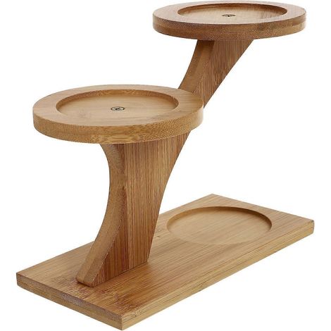 Support à fleurs en bois, présentoir à plantes à plusieurs niveaux pour la décoration intérieure, marron clair, lot de 1 (1/5)