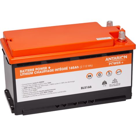 Batterie Lithium 165ah Antarion Power+ Haute Capacité, Bluetooth, Chauffage Intégré - Antarion Power + (1/2)