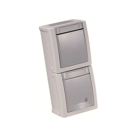 Panasonic Steckdose/Wechselsch-Kombi senkr.FR-AP IP54 gr 90591098-DE