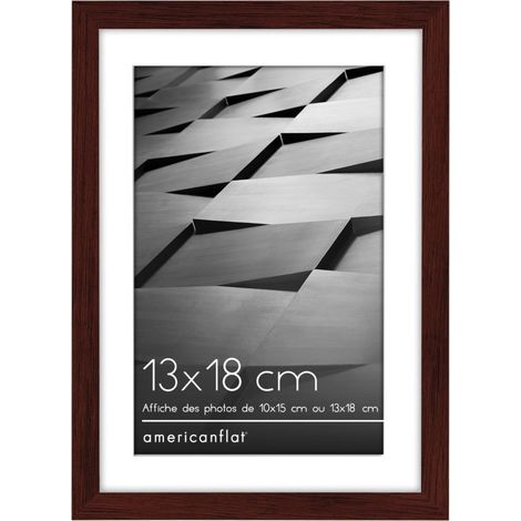 Cadre photo fin en acajou 12,7 x 17,8 cm avec tapis et 12,7 x 17,8 cm sans tapis - Formats horizontaux et verticaux pour mur et table (1/5)