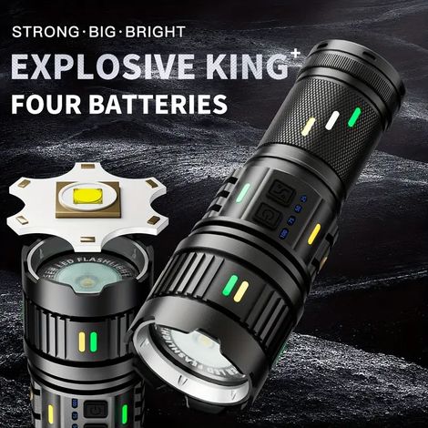 Neue Hochleistungs-Taschenlampe mit ultrahellem weißen Laser, großer Reichweite, hoher Leistung, langer Batterielebensdauer, fluoreszierender, multifunktionaler Outdoor-Himmelslampe.