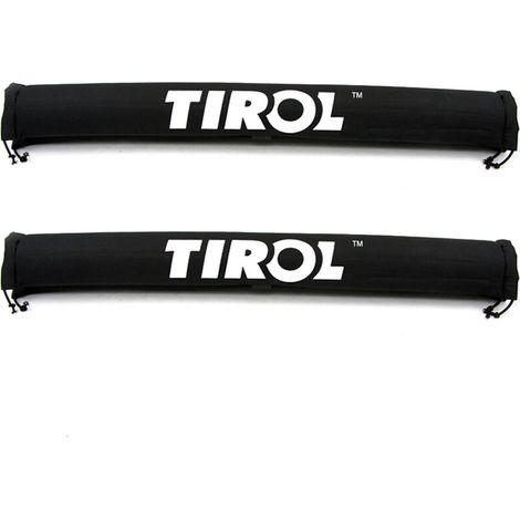 VURAHOME - Nouvelle paire de coussins de porte-bagages Oxford, barre transversale rembourrée gonflable, couverture de toit, porte-bagages, tissu de protection, modèle: noir (1/5)
