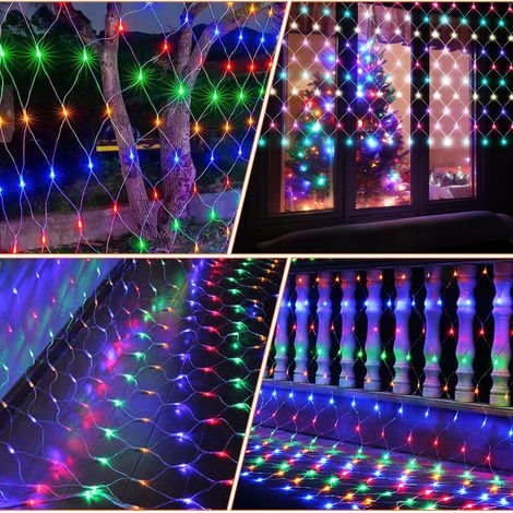 Randaco LED Illuminazione a catena luminosa a rete 8 modalità IP44 Festa di Natale all'esterno all'interno RGB 2x2M (1/5)