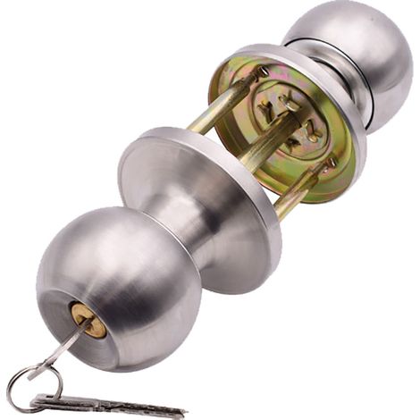 Poignée De Porte Avec Serrure Intérieure Et Extérieure - Finition Satinée - Acier Inoxydable - Épaisseur De Porte 35 À 45 Mm - 3 Unités Avec 9 Clés (1/3)