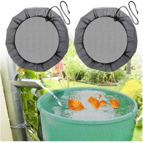 2 Pcs Filet pour Citerne de Pluie,Ø 60 cm Housse pour tonneau de Pluie avec Cordon de Serrage,Filet de Protection Réglable,Protection Contre Les Feuilles, Les moustiques (1/5)
