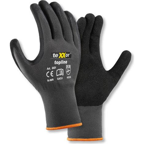 teXXor® Nylon-Strickhandschuhe 24319 Gr.9 Kat.2, Nitril beschichtet (1/4)