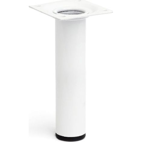 Pied cylindrique en acier d'une hauteur de 150 mm et finition blanc. Dimensions: 30x30x150 mm - talla