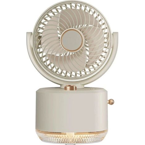 Ventilateur portable avec humidificateur 300 ml et lumière d'ambiance - 3 vitesses, batterie au lithium 1800 mAh (1/4)