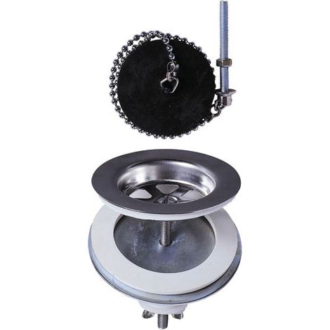 Wirquin Pro – Bonde à plateau pour évier grès 2 bacs communicants Ø60mm – Grille laiton – Système de vidage sans trop plein – Installation facile (1/3)