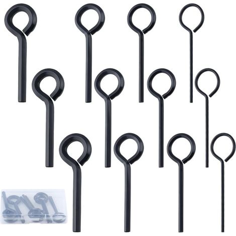 12Pcs Standard Hex Dogging Key clé Allen clés hexagonales avec boucle complète 5/64 pouces 1/8 pouces 5/32 pouces 7/32 pouces Style anneau clé Set pour les dispositifs de sortie de panique (1/4)