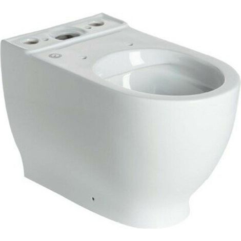 Nemo Spring Cascata cuvette WC à poser à réservoir apparent 66,5x41x36cm sans rebord de rinçage hauteur d''assise 65cm porcelaine blanc