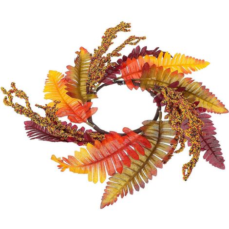 Couronne de bougies rondes de 30 cm pour la décoration intérieure, idéale pour Thanksgiving et l'automne (lot de 5). (1/5)
