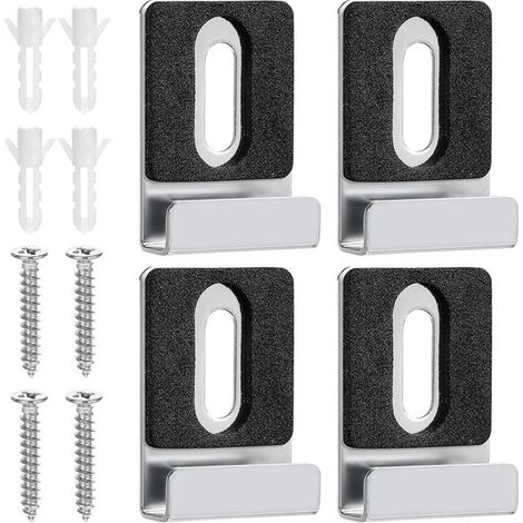 Cuatro soportes para espejos,soportes de montaje en pared. Adecuados para espejos,clips para colgar. Adecuados para espejos,con tacos y tornillos (1/5)