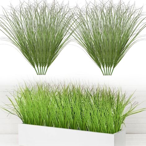 12Pcs Plantes Artificielles Extérieur, Herbes Artificielles Deco Arbustes Artificiels Extérieur UV Résistant Plante Verte Artificielle Arbuste pour Maison Jardin Pot de Fleurs Décoration (1/5)