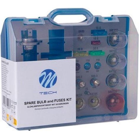 GRAND COFFRET D'AMPOULES DE SECOURS 12V 19 PIECES DONT 2XH7 MTECH
