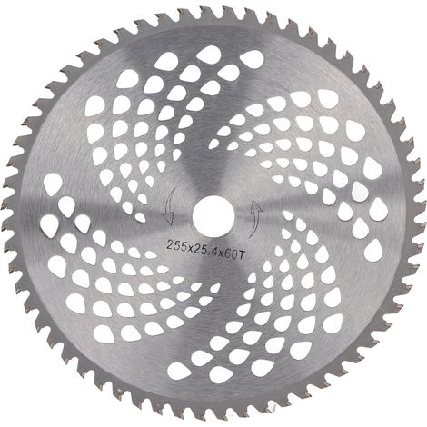 Lame circulaire à 60 dents pour débroussailleuses et taille-herbes, disque de 255 x 25,4 mm (1/5)