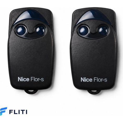 Cellfast – Pack de 2 télécommandes NICE FLO2R-S – 2 canaux – Fréquence 433.92 MHz – Portée 150m – Cryptage IP40 pour motorisations