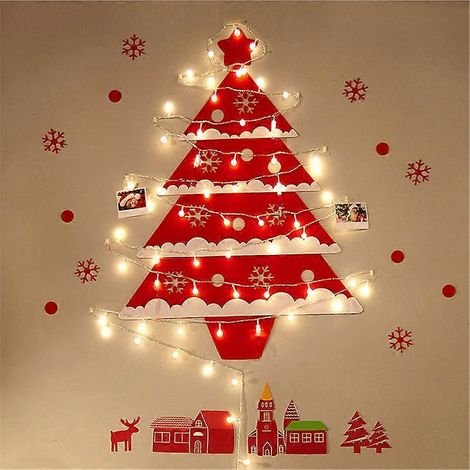 Décorations lumineuses LED EVAGO pour sapin de Noël, autocollants décoratifs muraux intissés « Joyeux Noël » pour sapin de Noël (1/5)