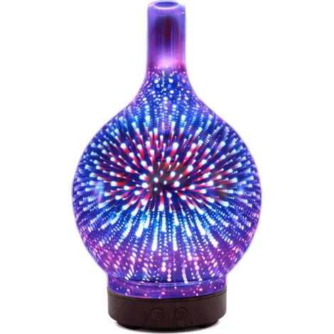 Diffuseur d'huiles essentielles ultrasonique en verre 3D, humidificateur électrique silencieux, pour spa, yoga et massage à domicile