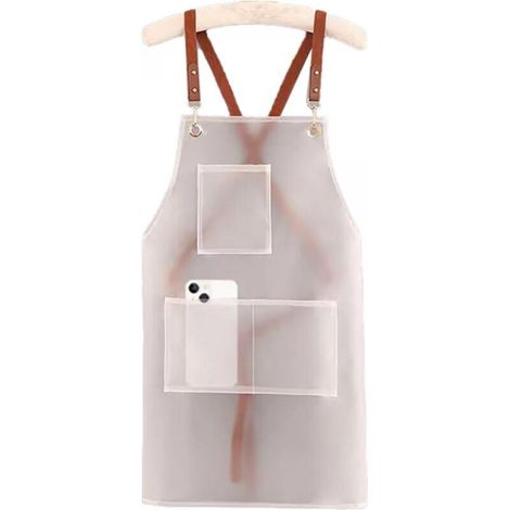 Unisex wasserdichte Schürze, transparente PVC-Küchenschürze zum Geschirrspülen
