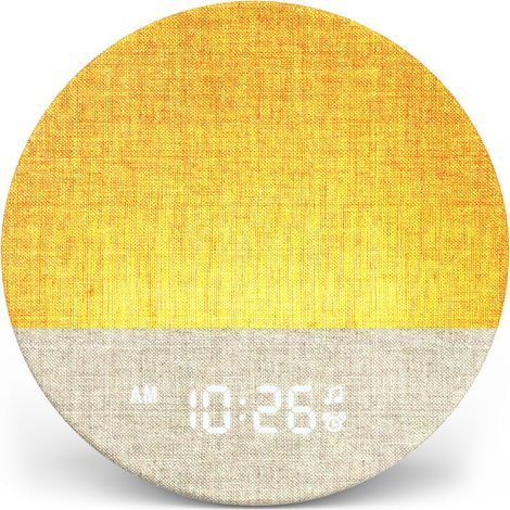 Réveil Simulateur d'Aube avec 29 Sons et Bruit Blanc Bébé, Blanc Routines Personnalisables, Veilleuse à Intensité Variable, Réveil Lever de Soleil, pour Chambre, Cadeau, Sunrise 1 (1/5)