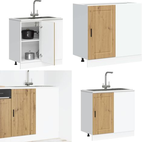 vidaXL Küchenunterschrank Porto Artisan-Eiche Holzwerkstoff (1/5)