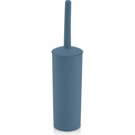 Scopino wc da appoggio blu in plastica con portascopino (1/3)