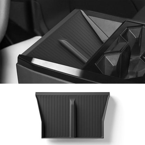 Tapis de chargement sans fil en silicone pour console centrale Tesla Cybertruck 2025/2024, tapis de protection antidérapant, accessoire intérieur de voiture, noir. (1/5)