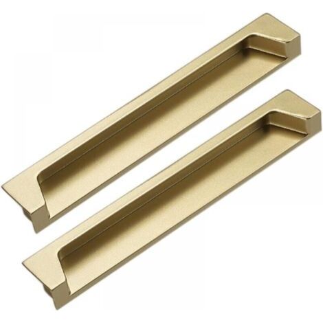 Poignée Encastrable pour Porte Coulissante, Lot de 2 Cachées Boutons de Tiroir en Alliage de Zinc pour Portes Coulissantes d'armoire de Tiroir,Avec Vis(Size:Hole Spacing 128mm) (1/5)