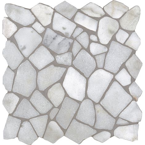 Mosaïque pierre naturelle Crush - 30x30x0.8cm - Bianco Carrara