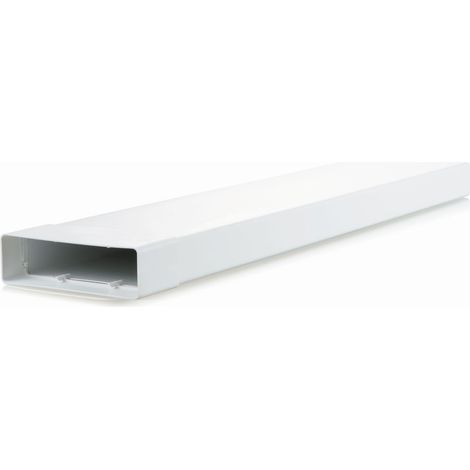 Tube plat 1 m pour conduit ventilation avec manchon, dimensions ext: 204 x 60mm