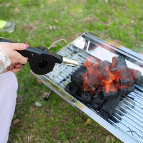 Souffleur d'air manuel portable à manivelle pour barbecue, souffleur de gril à main (1/4)