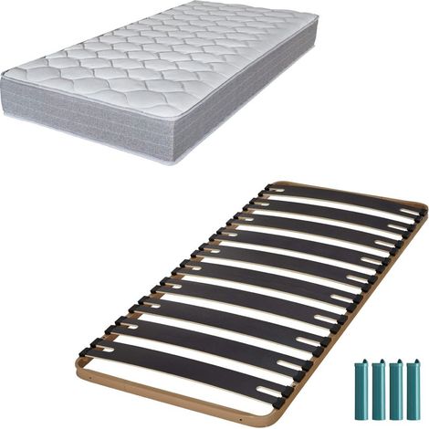 Matelas mousse + Sommier métal C310 90x190 Madere - Hauteur 24 cm - Soutien ferme (1/5)