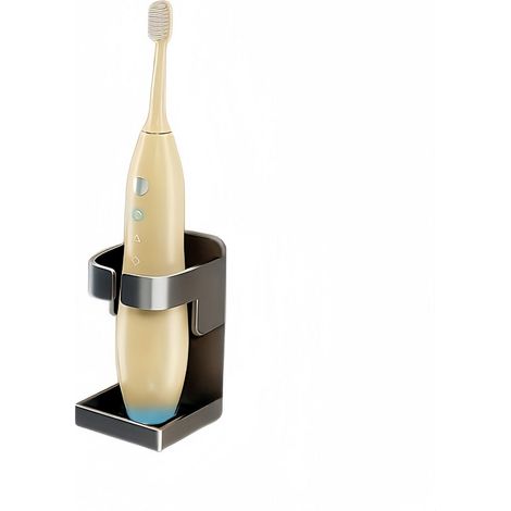 Support de rangement pour brosse à dents de salle de bain, porte-brosse à dents électrique mural, gris pistolet (1/5)