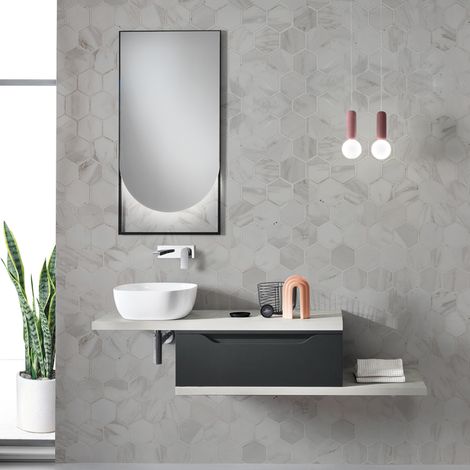 Mobile da bagno sospesa MIXI F doppio top e modulo 1 cassetto (1/5)