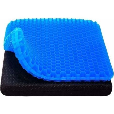 Memory Gel Coussin, coussin de gel Orthopédique Ergonomique Chaise de Bureau, la Voiture Anti-Escarres Steißbeinkissen (Bleu) (1/4)