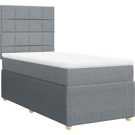Maison Exclusive - Boxspringbett mit Matratze Hellgrau 90x200 cm (1/5)